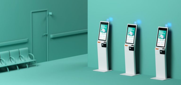 Perangkat self service kiosk bisnis modern